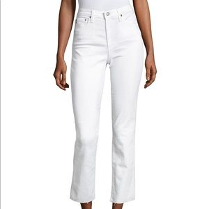 NWT AG White The Isabelle High Rise Straight Leg Crop Jean - 27